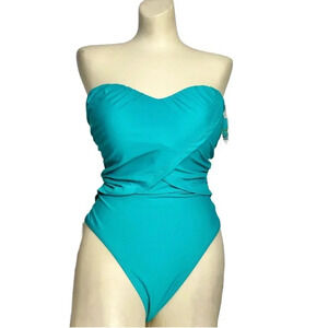 Into The Blue By AMEREX One Piece Strapless Swimsuit, Color Sea Dive